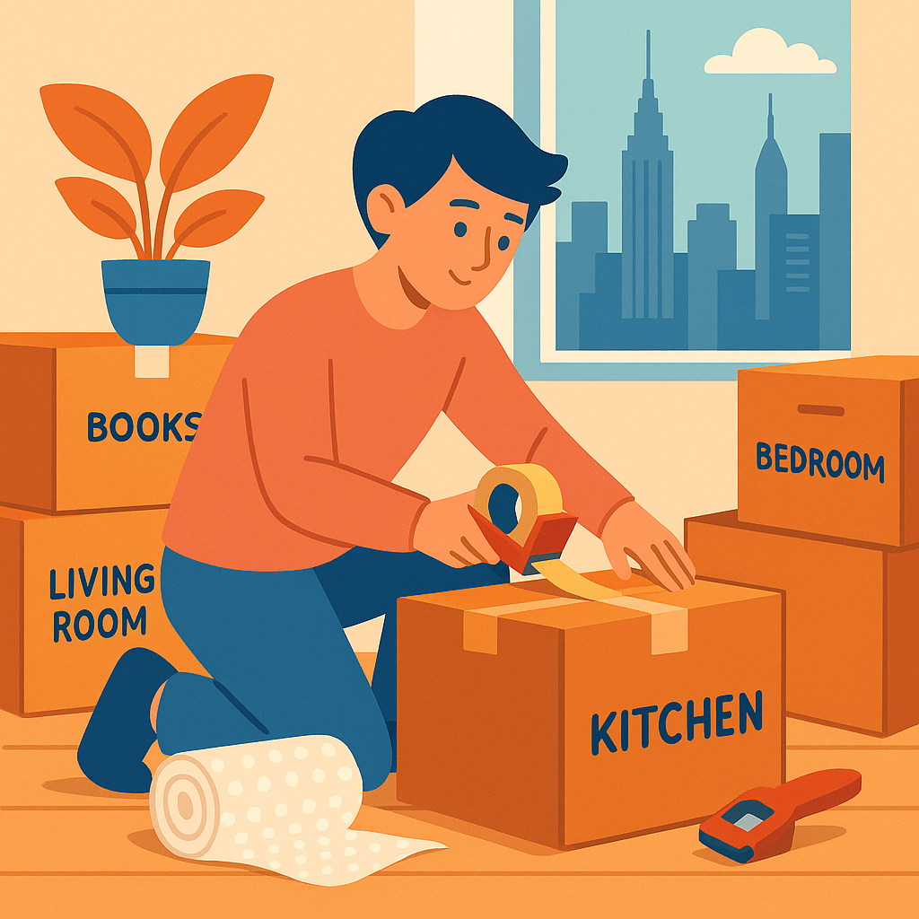 Packing Moving Boxes for an NYC Relocation
